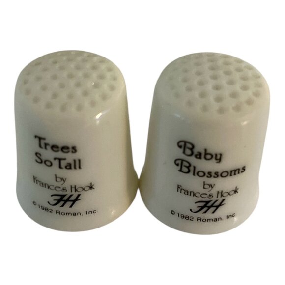 Vintage Frances Hook Porcelain Thimble Set – Baby Blossoms & Trees So Tall – 198 - Picture 3 of 5